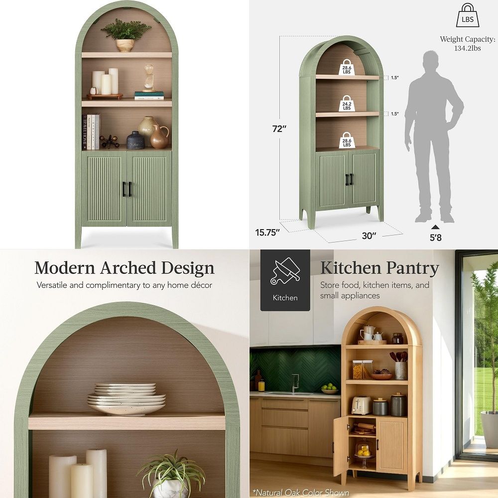 Storage - 71 inç Yüksekliğinde Kavisli Mutfak Kiler