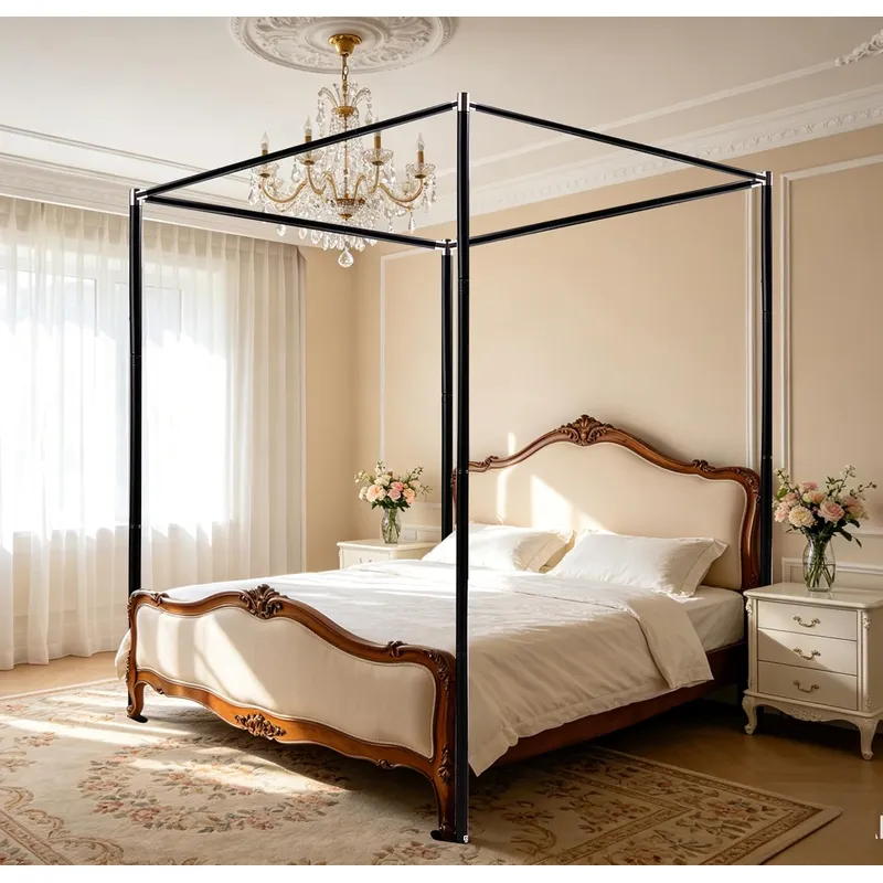 Canopy Bed Frame Metal Queen - Paslanmaz Çelik Yatak Çerçevesi, Kraliçe Boyutu,