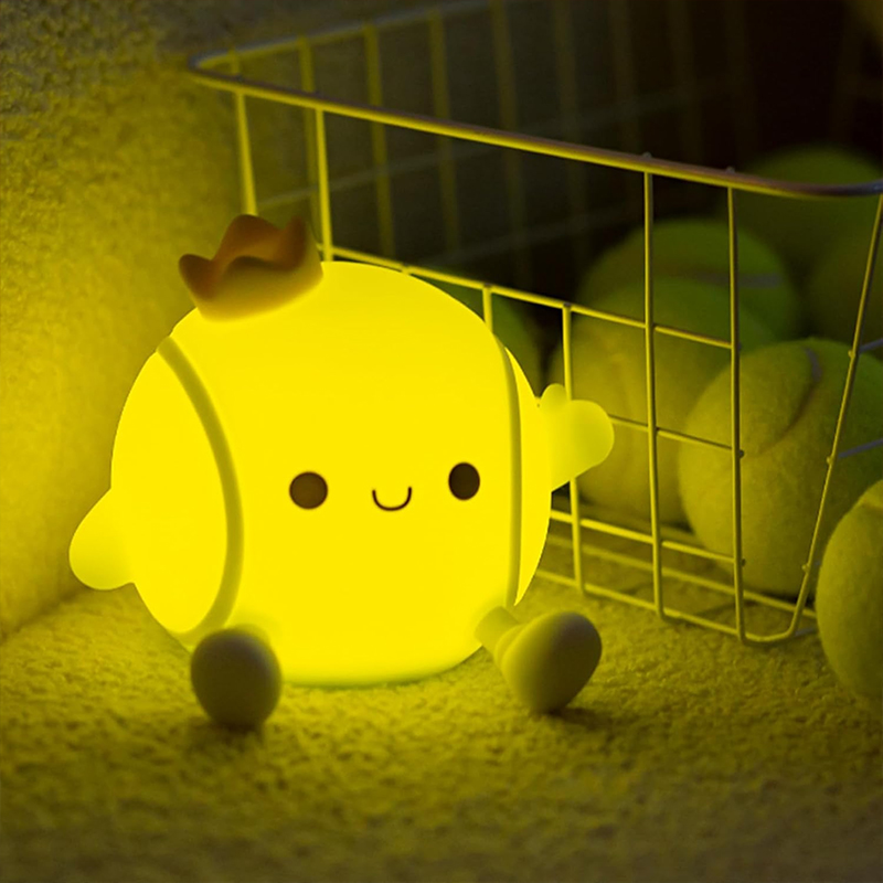 Floating Nightstand With Led Light - Sevimli Tenis Gece Lambası Silikon Kreş