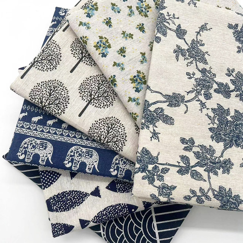 Sofas - Retro Boho Çiçek Desenli Pamuk Keten