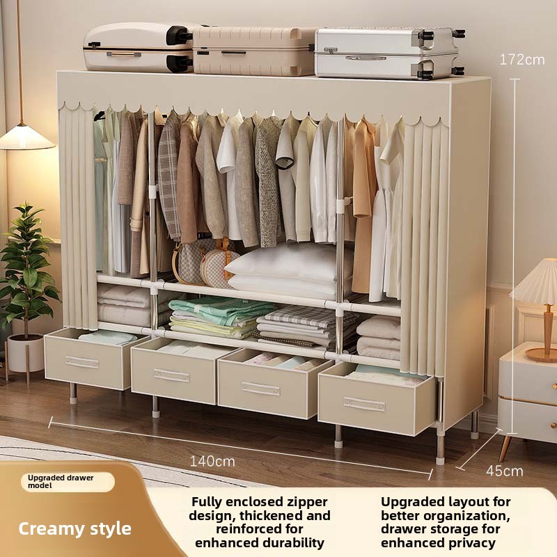 Wardrobe Closet Portable Fabric Cover - Kapaklı Portatif Dolap, Katlanabilir Kapaklı Elbise