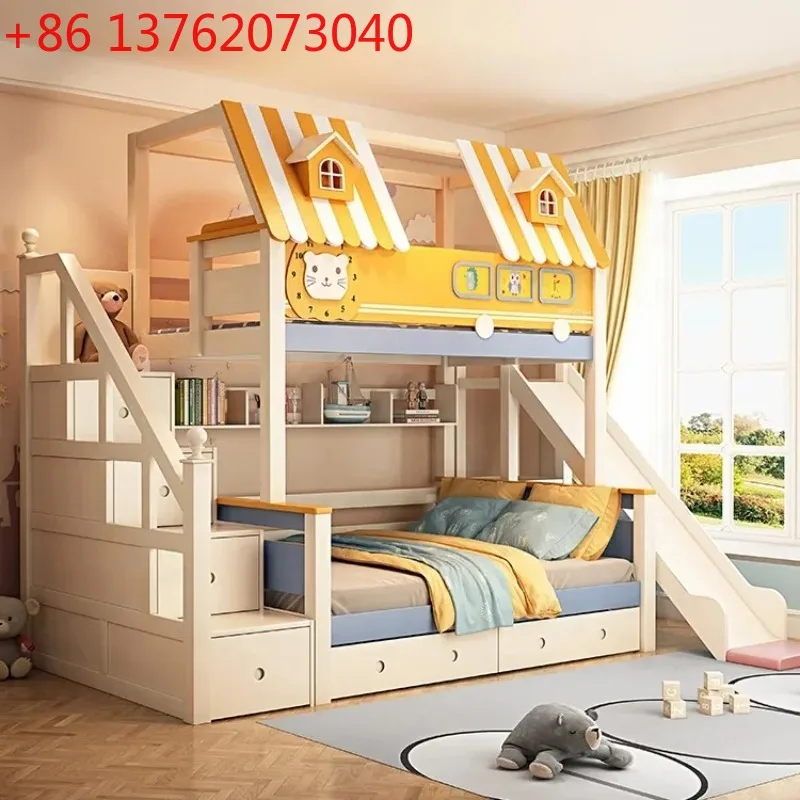 Ahşap Çocuk Odası Ranzası, Kay - Bunk Bed With Stairs And Slide incelemesi ve fiyatı