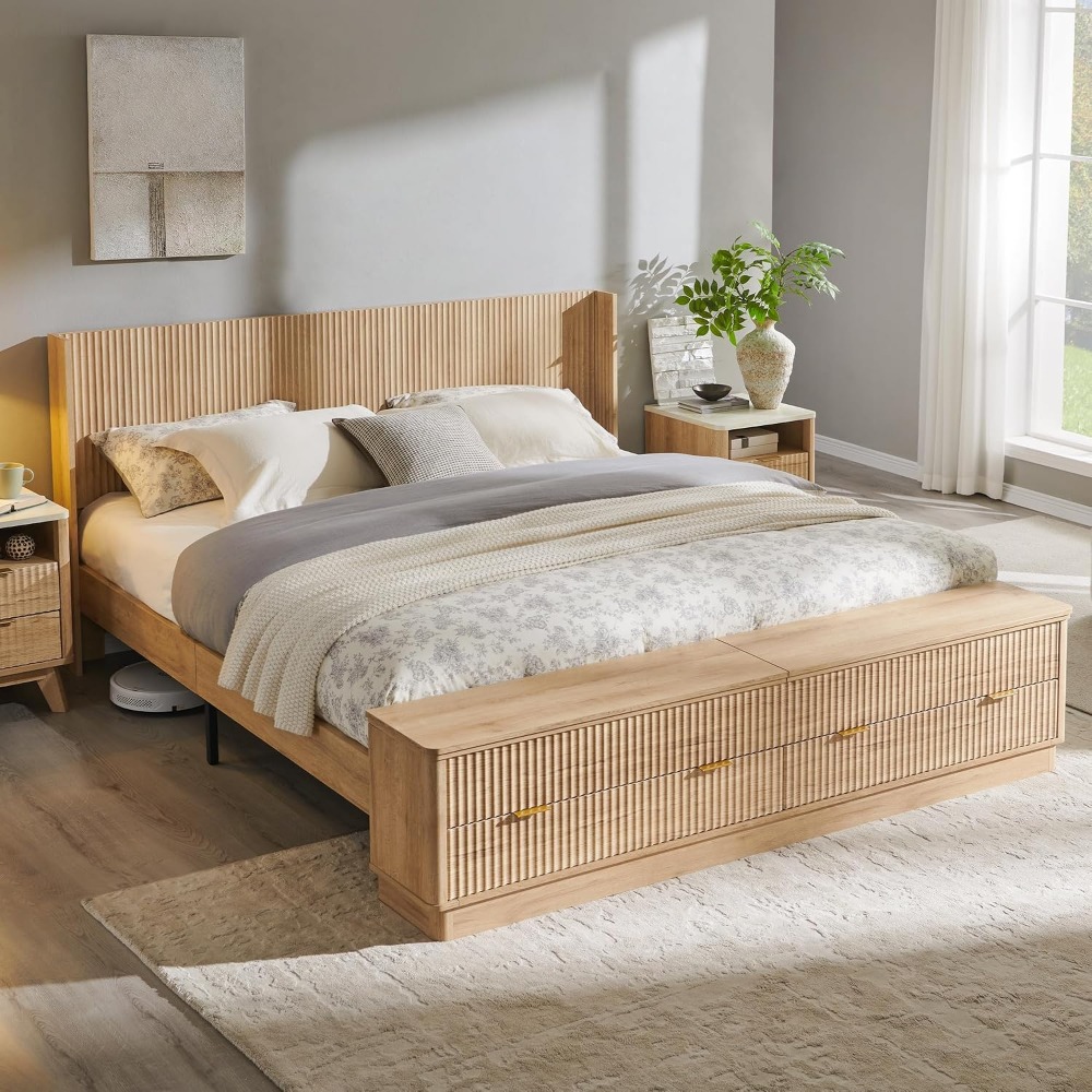 King Boy Yatak Çerçevesi, Depo - King Size Bed Frame With Storage Drawers incelemesi ve fiyatı