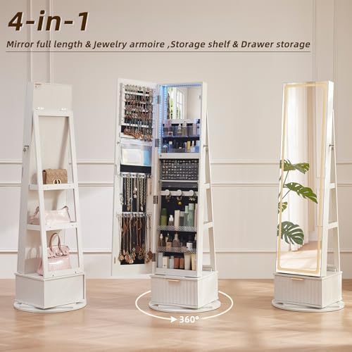 Oluklu 360 °   Döner Mücevher  - Full Length Mirror Jewelry Armoire incelemesi ve fiyatı