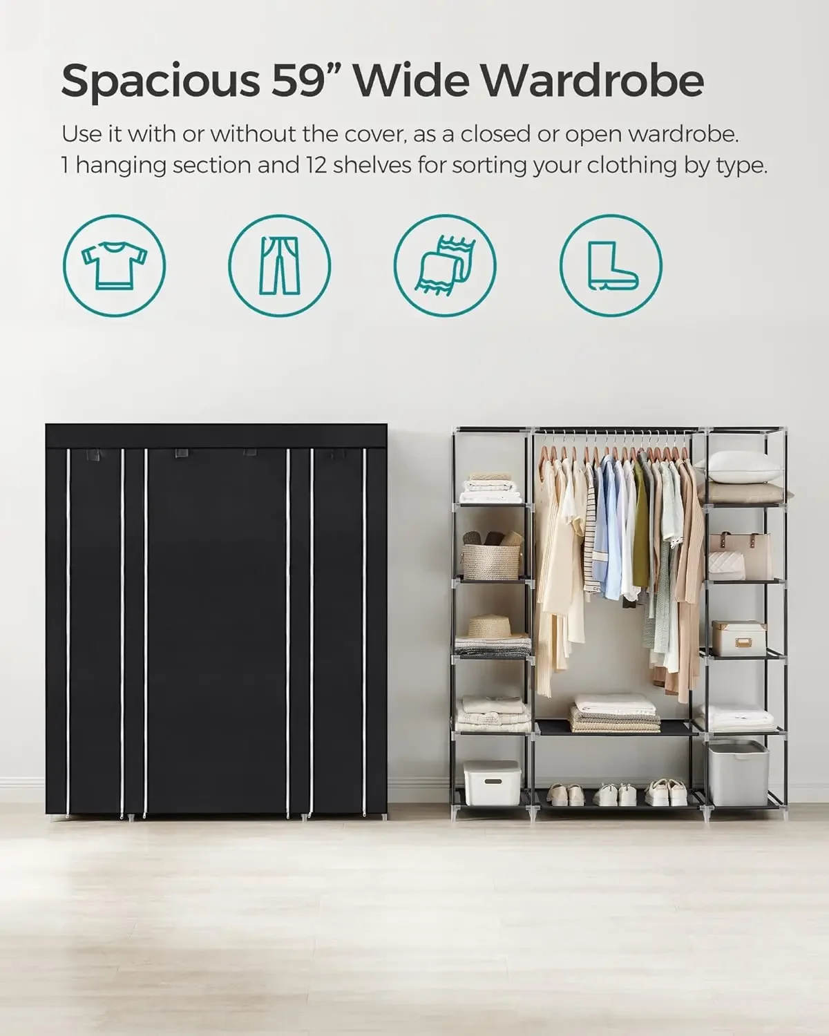 Cheng-Closet Gardırop, Yatak O - Wardrobe Closet Portable Fabric Cover incelemesi ve fiyatı
