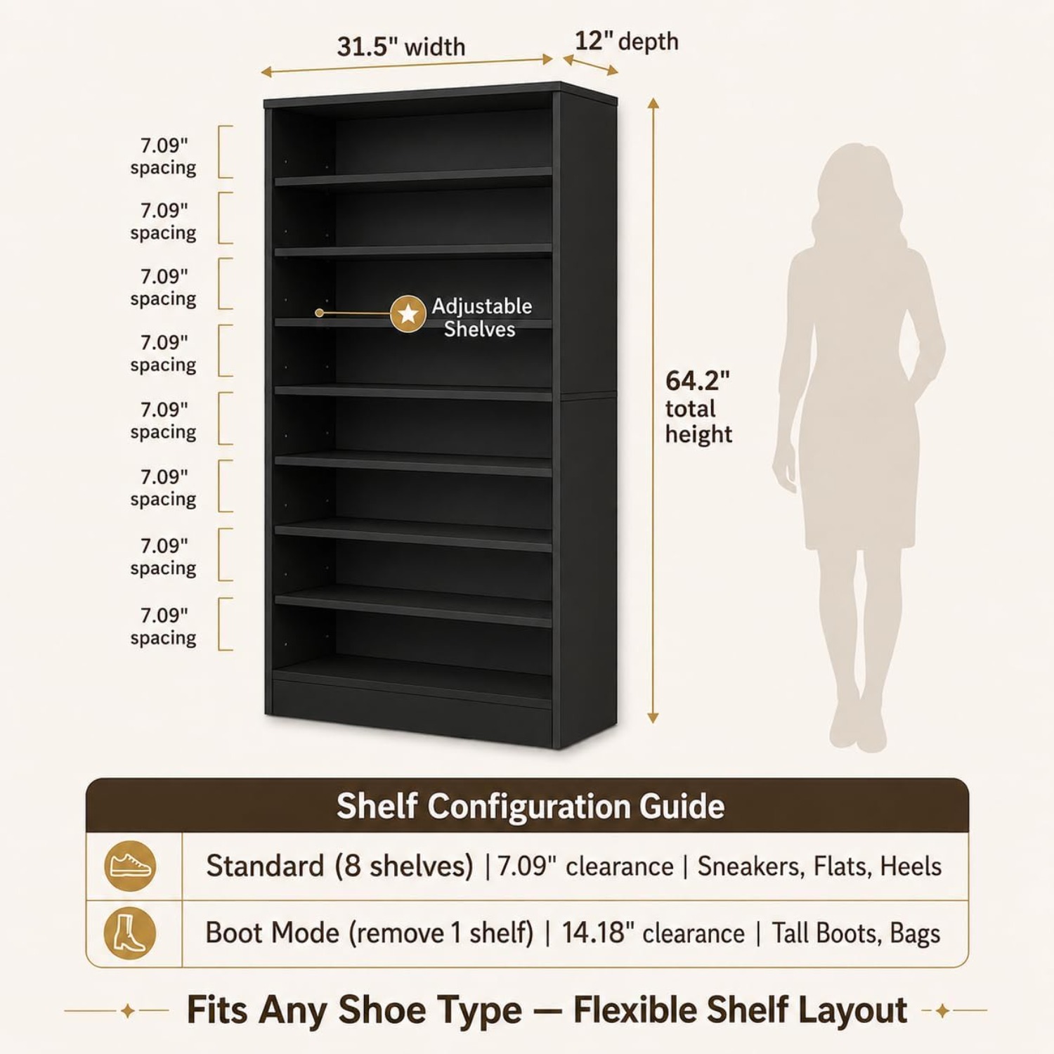 Dolap ve Giriş Yolu için 9 Kat - Shoe Rack Cabinet Narrow Entryway incelemesi ve fiyatı