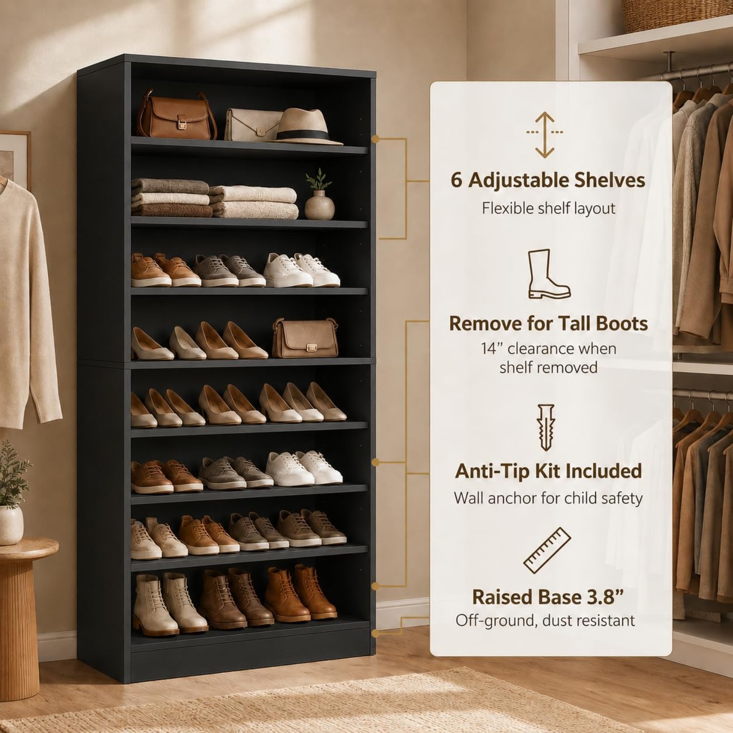 Dolap ve Giriş Yolu için 9 Kat - Shoe Rack Cabinet Narrow Entryway incelemesi ve fiyatı
