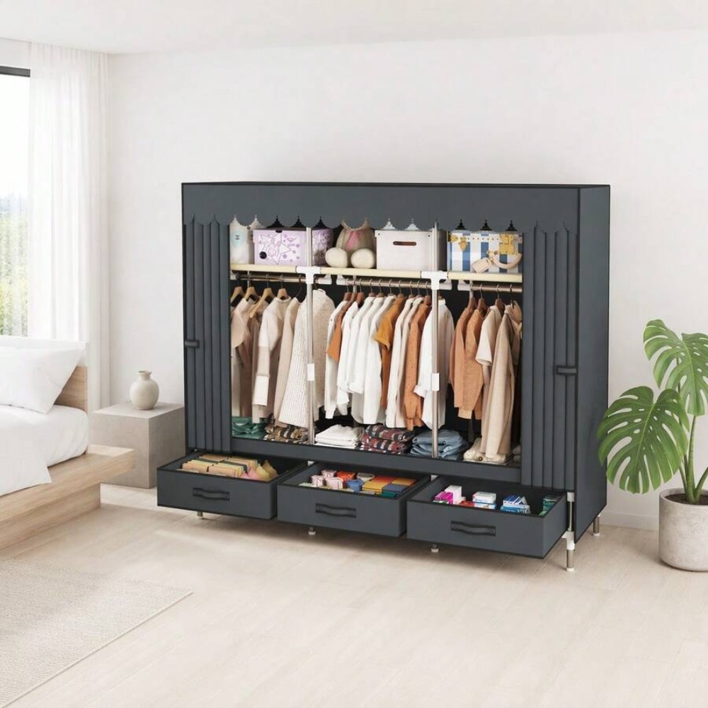 16 mm Kalınlığında Çelik Çerçe - Wardrobe Closet Portable Fabric Cover incelemesi ve fiyatı