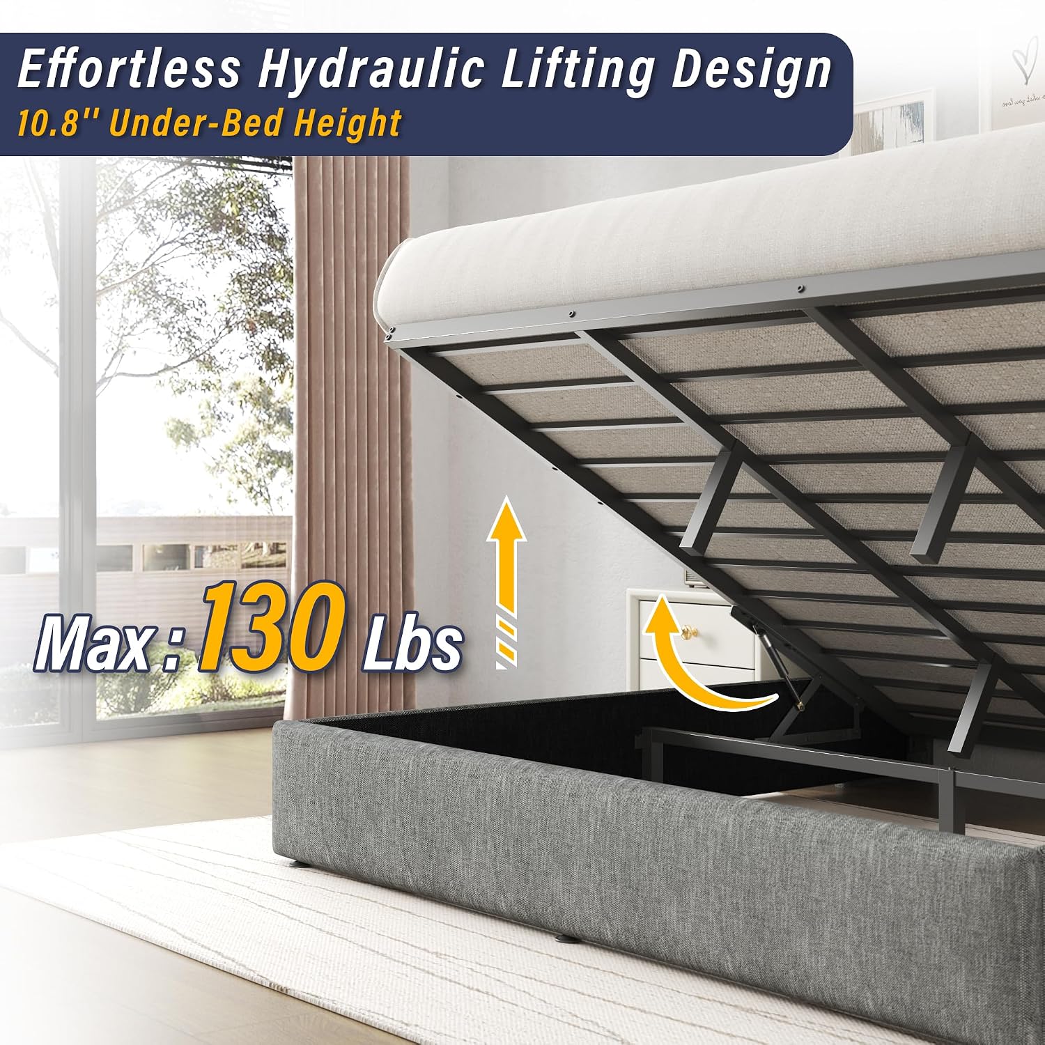 King Boyutunda Yatak Çerçevesi - Gas Lift Storage Bed Hydraulic incelemesi ve fiyatı
