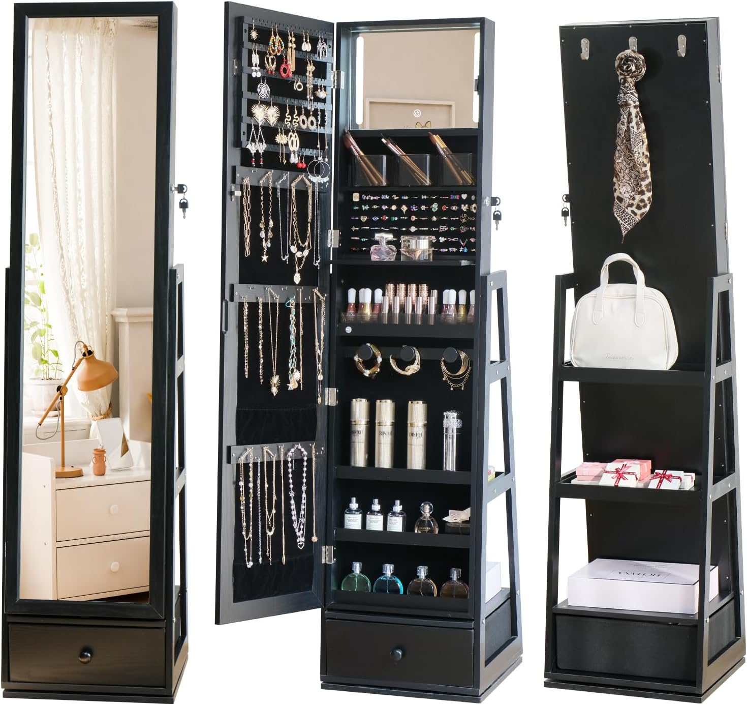 Tam Boy Ayaklı Mücevher Dolabı - Full Length Mirror Jewelry Armoire incelemesi ve fiyatı