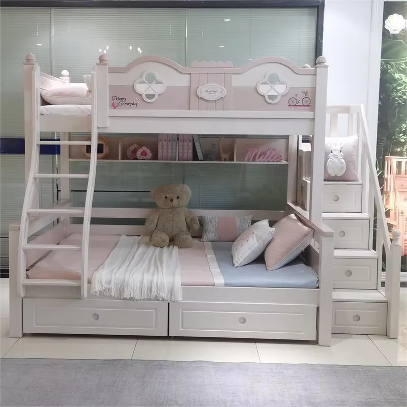 Modern Lüks Prenses Çocuk Ranz - Bunk Bed With Stairs And Slide incelemesi ve fiyatı
