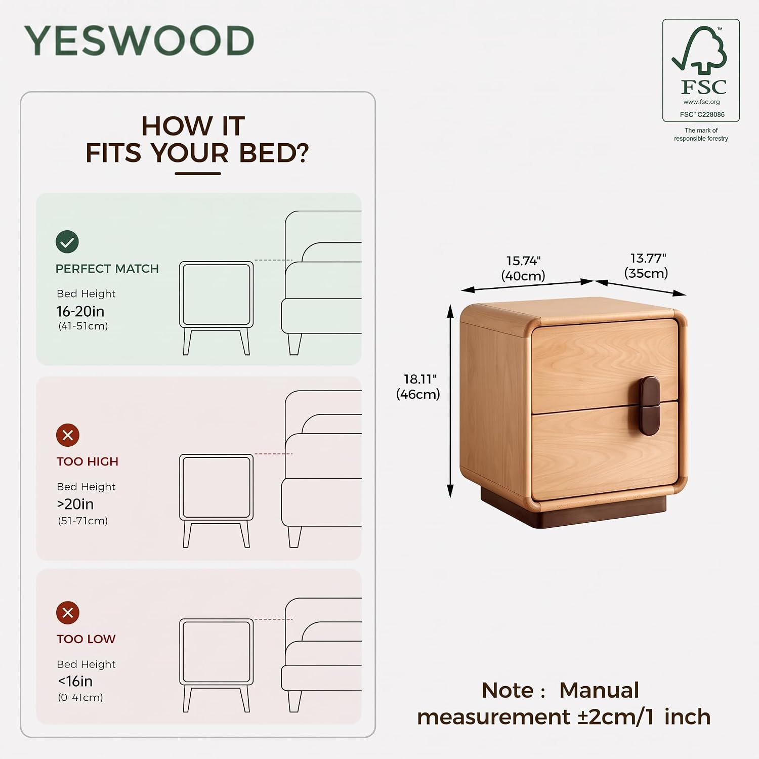 Masif Ahşap, 2 Çekmeceli Komod - Solid Wood Nightstand 2 Drawers incelemesi ve fiyatı