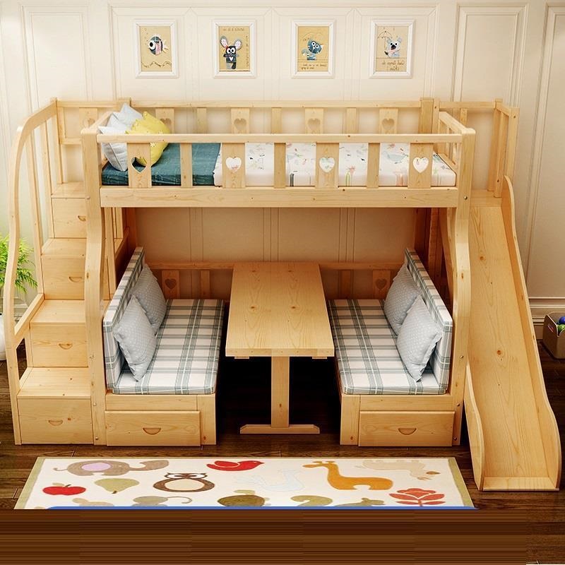 Çok Fonksiyonlu Ranza Ahşap De - Bunk Bed With Stairs And Slide incelemesi ve fiyatı