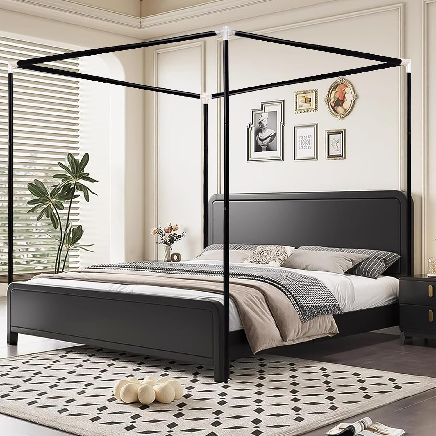 Paslanmaz Çelik Gölgelikli Kar - Canopy Bed Frame Metal Queen incelemesi ve fiyatı