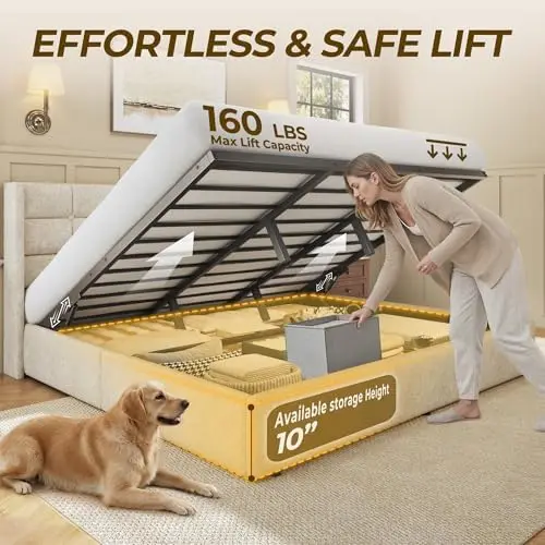 King Boyutlu Kaldırılabilir De - Gas Lift Storage Bed Hydraulic incelemesi ve fiyatı