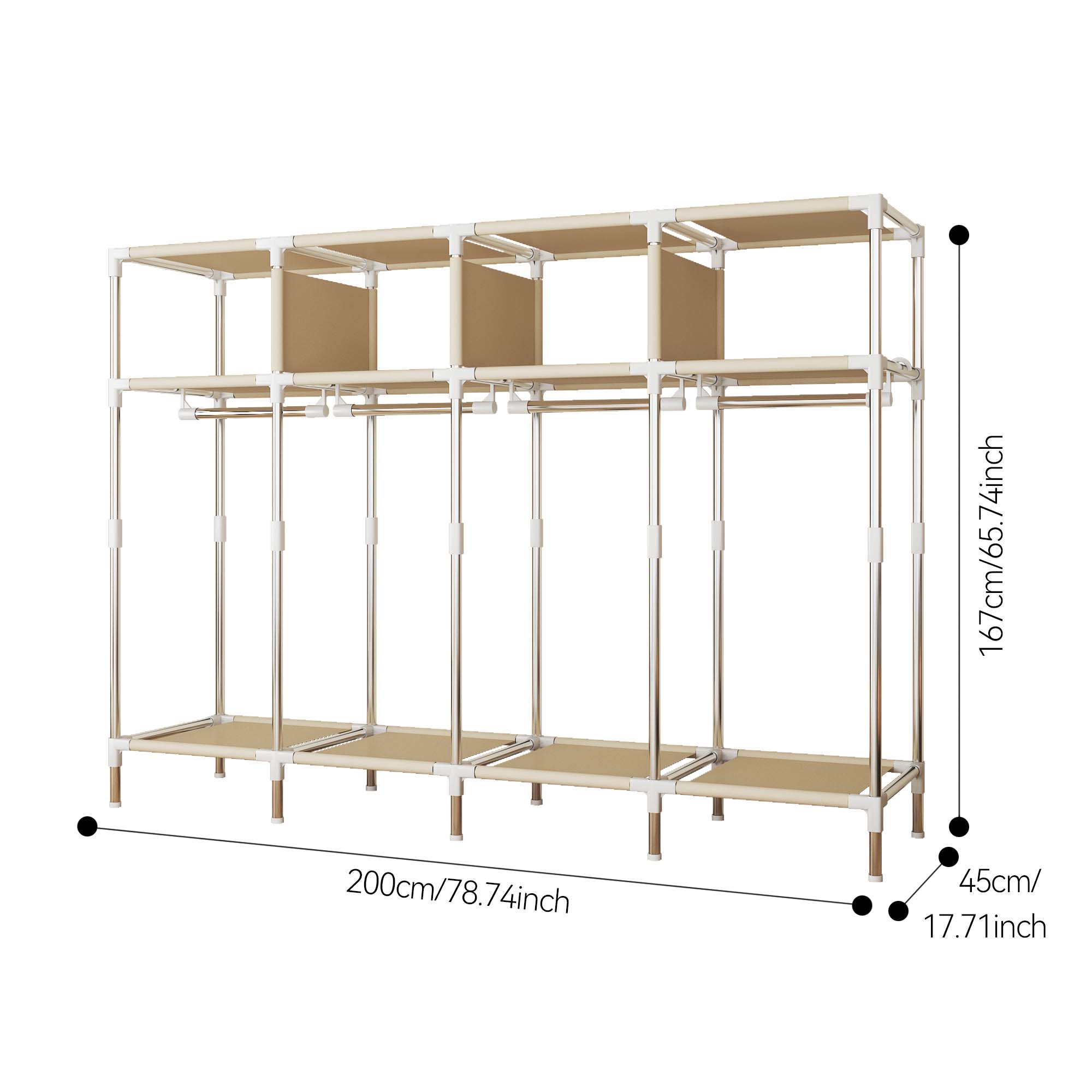 79 İnç Genişliğinde Çekmeceli  - Wardrobe Closet Portable Fabric Cover incelemesi ve fiyatı