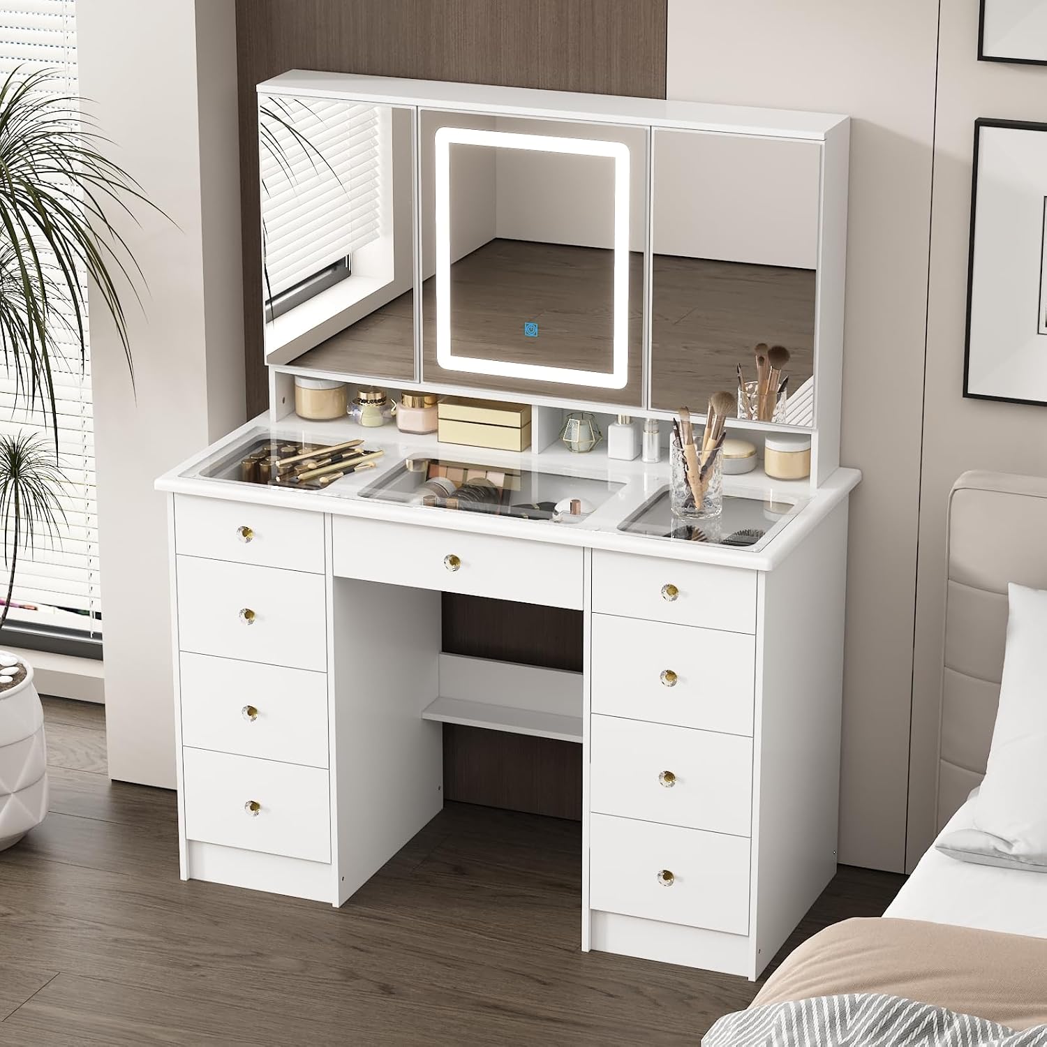 Aynalı ve Işıklı Makyaj Masası - Dressing Table Vanity With Lighted Mirror incelemesi ve fiyatı