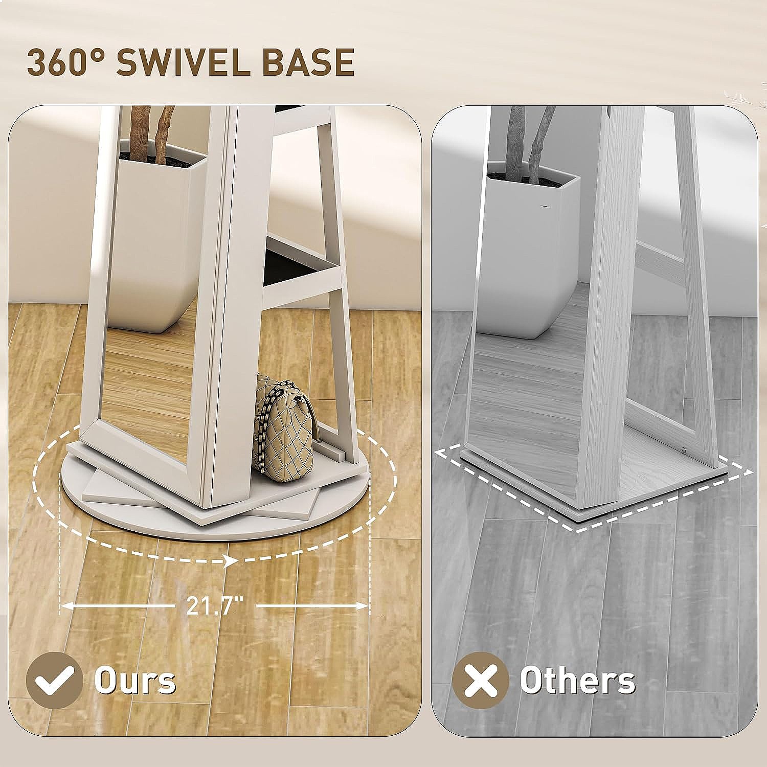 HOMCOM 360 °   Döner Kilitlene - Full Length Mirror Jewelry Armoire incelemesi ve fiyatı