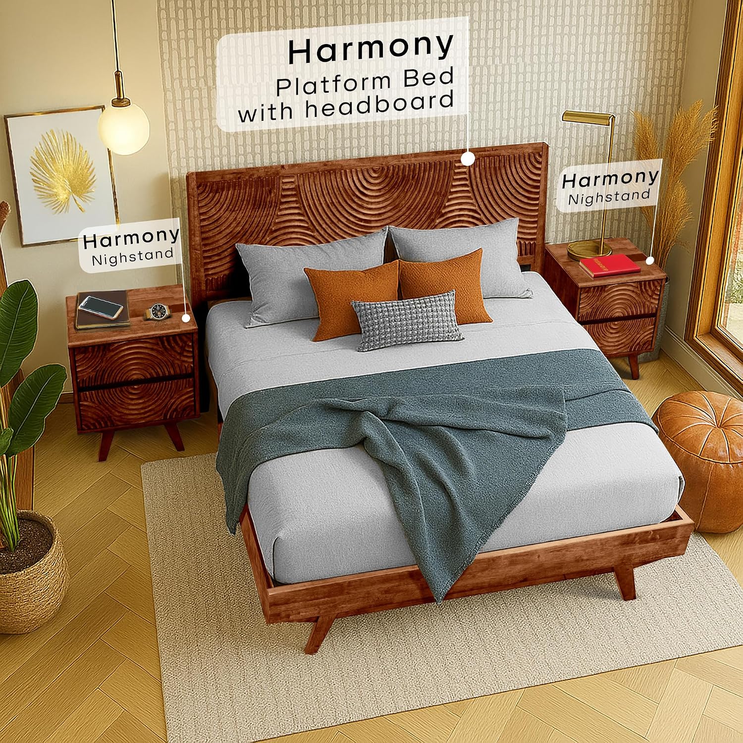 Akasya Masif Ahşap 2 Çekmeceli - Solid Wood Nightstand 2 Drawers incelemesi ve fiyatı