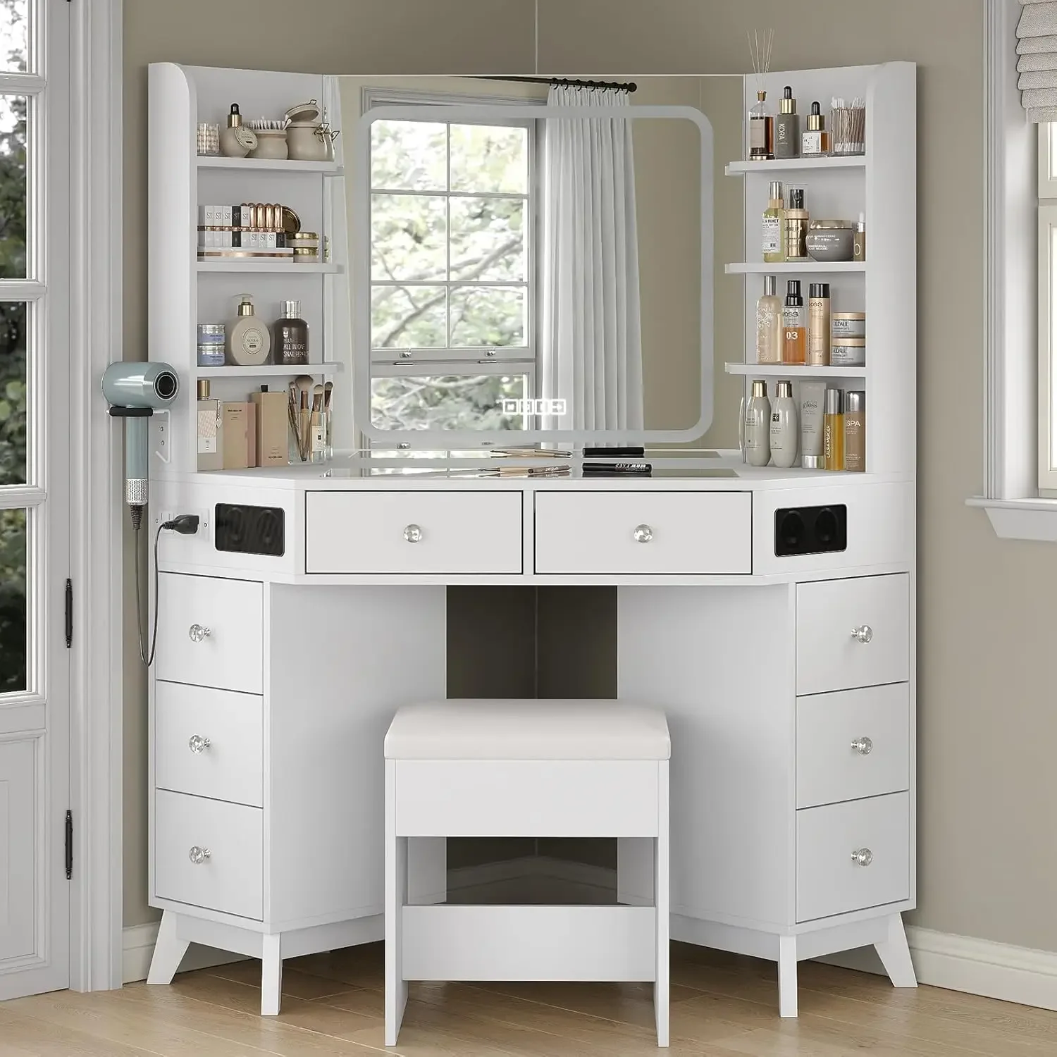 Köşe Makyaj Masası Hoparlör Çe - Dressing Table Vanity With Lighted Mirror incelemesi ve fiyatı