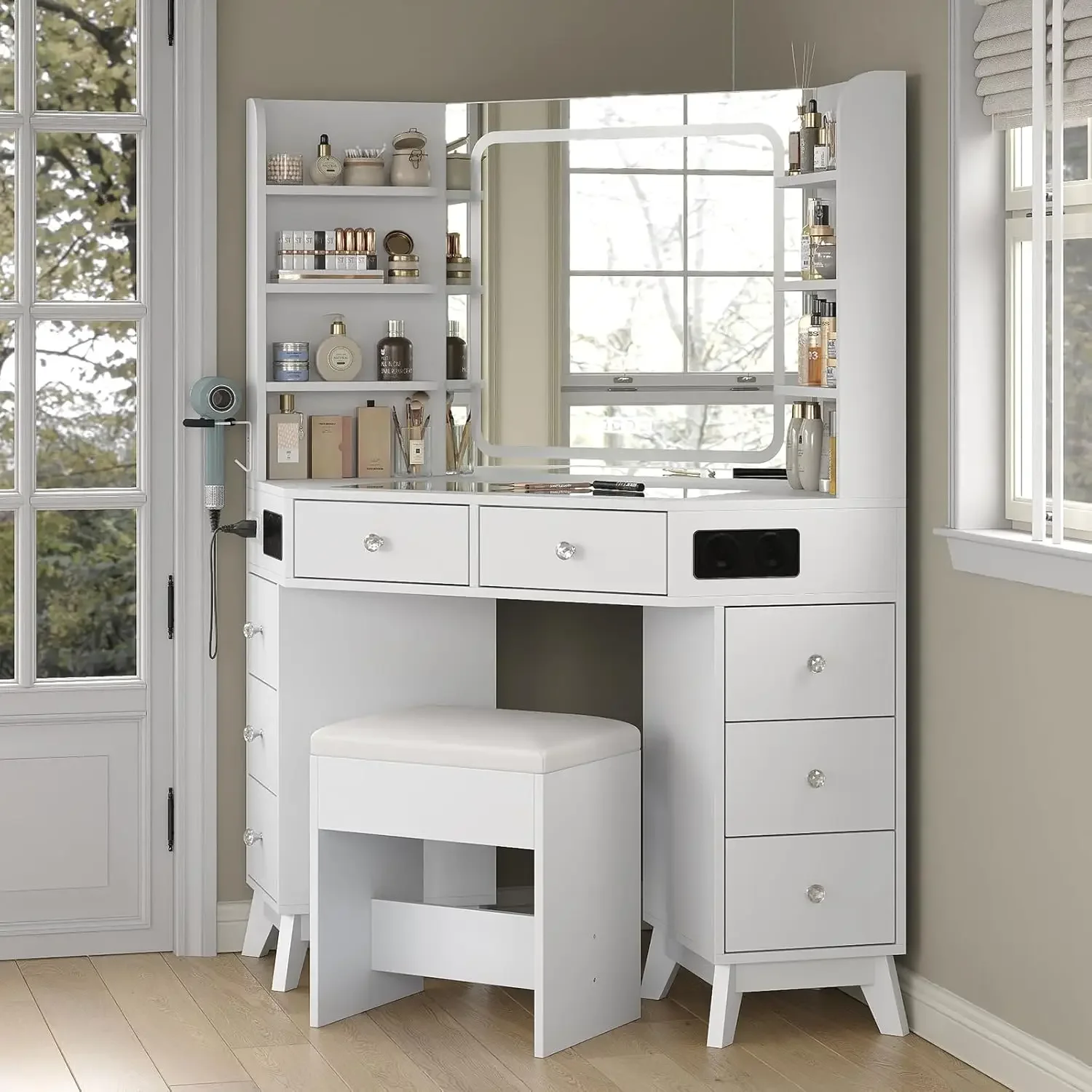 Köşe Makyaj Masası Hoparlör Çe - Dressing Table Vanity With Lighted Mirror incelemesi ve fiyatı
