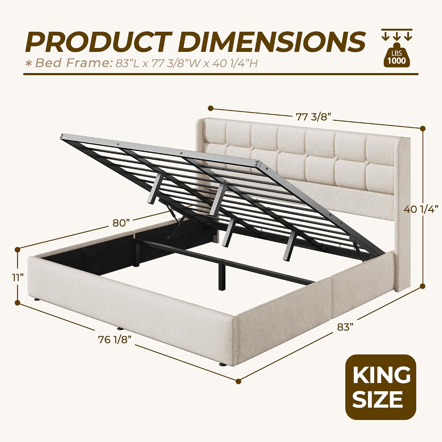 King Size Yatak Altı Depolama  - Gas Lift Storage Bed Hydraulic incelemesi ve fiyatı