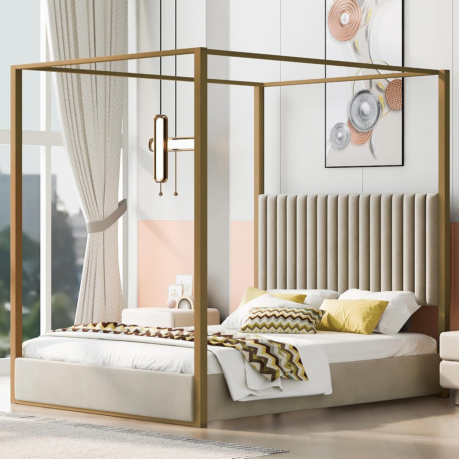 Modern Kanopili Platform Yatak - Canopy Bed Frame Metal Queen incelemesi ve fiyatı