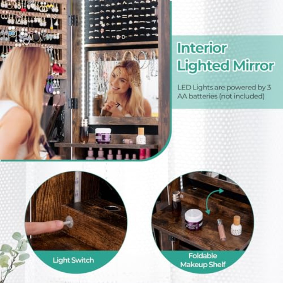 Yatak odası veya makyaj masası - Full Length Mirror Jewelry Armoire incelemesi ve fiyatı