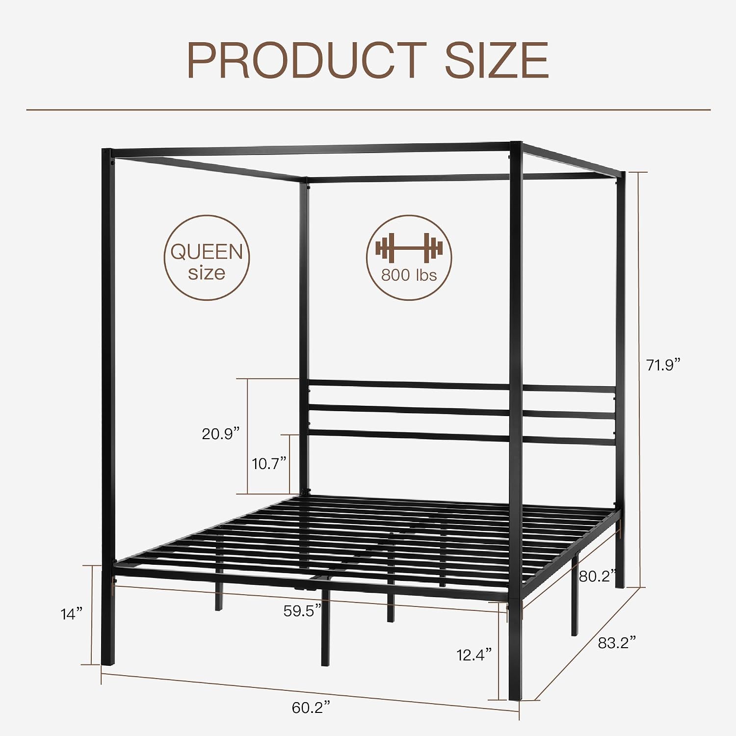 Kraliçe Boy Metal Çerçeveli Ka - Canopy Bed Frame Metal Queen incelemesi ve fiyatı
