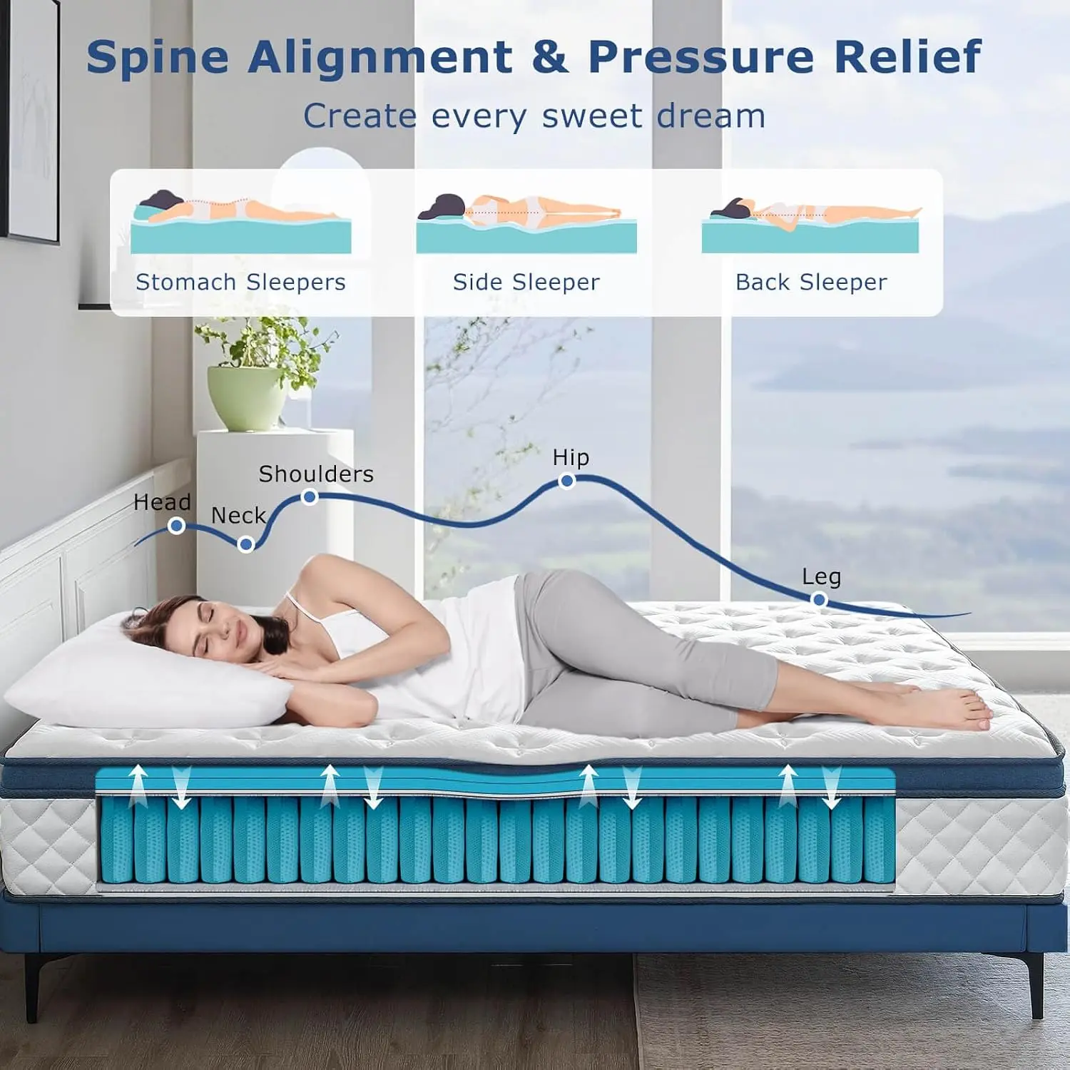 Queen Yatak, 12 İnç Orta Sertl - Memory Foam Mattress In A Box Queen incelemesi ve fiyatı
