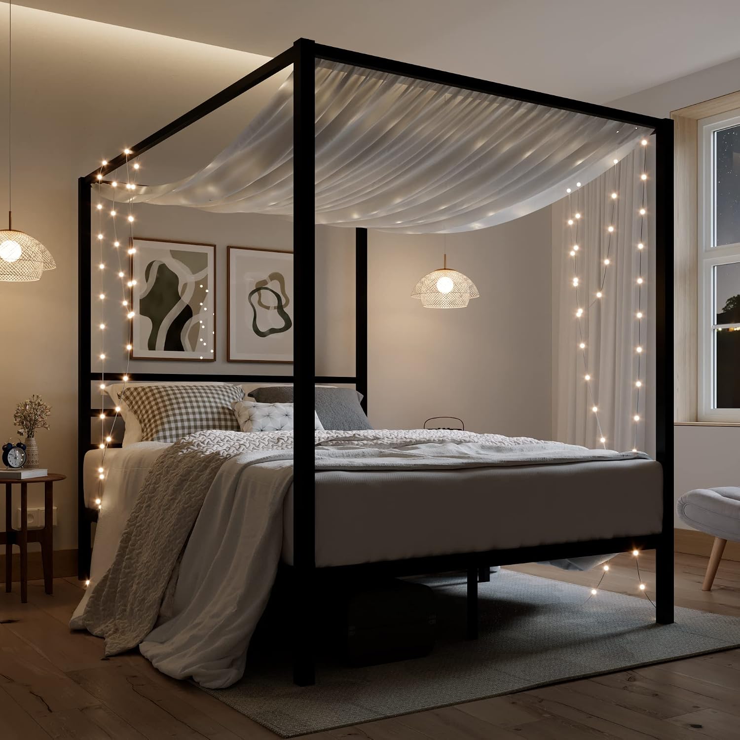 Kraliçe Boy Metal Kanopi Yatak - Canopy Bed Frame Metal Queen incelemesi ve fiyatı