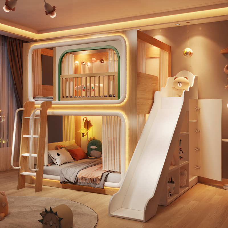 Loft Çift Katlı Çocuk Yataklar - Bunk Bed With Stairs And Slide incelemesi ve fiyatı
