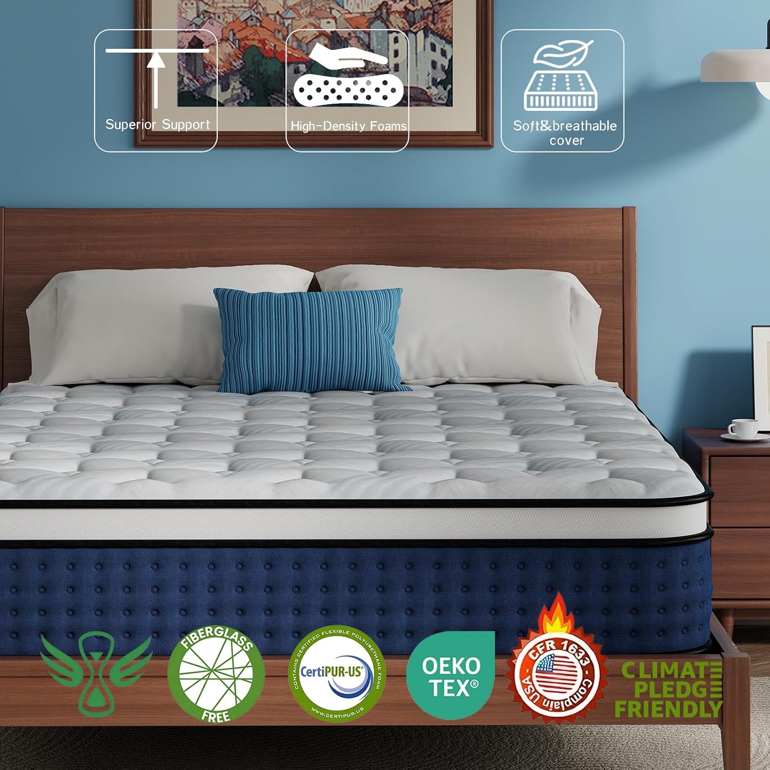 Yatak, Kutuda Hibrit Kraliçe B - Memory Foam Mattress In A Box Queen incelemesi ve fiyatı