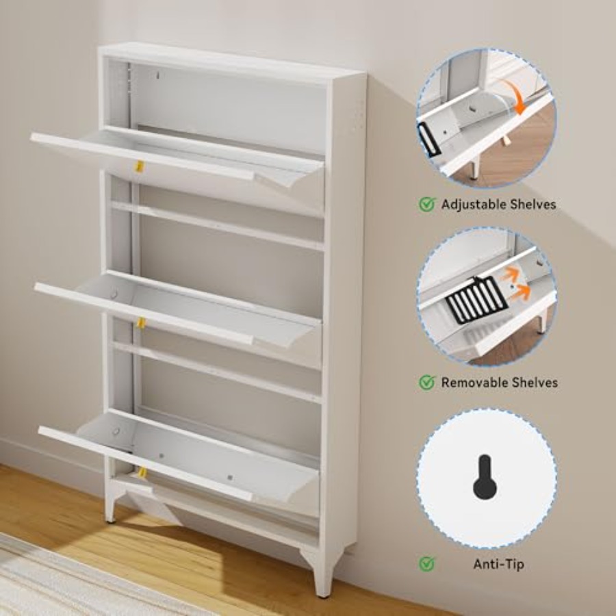3 Çekmeceli Ayaklı Ayakkabı Do - Shoe Rack Cabinet Narrow Entryway incelemesi ve fiyatı